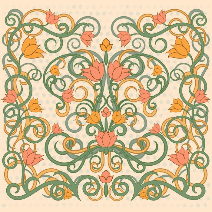 Sticker Künstlerisches Blumenmuster