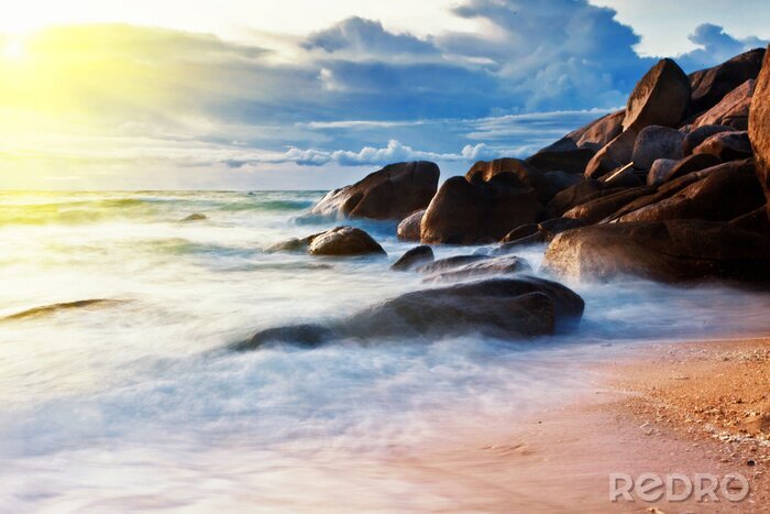 Sticker Küste und Sonnenuntergang