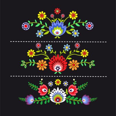 Sticker Kwieciste Wzory Ludowe