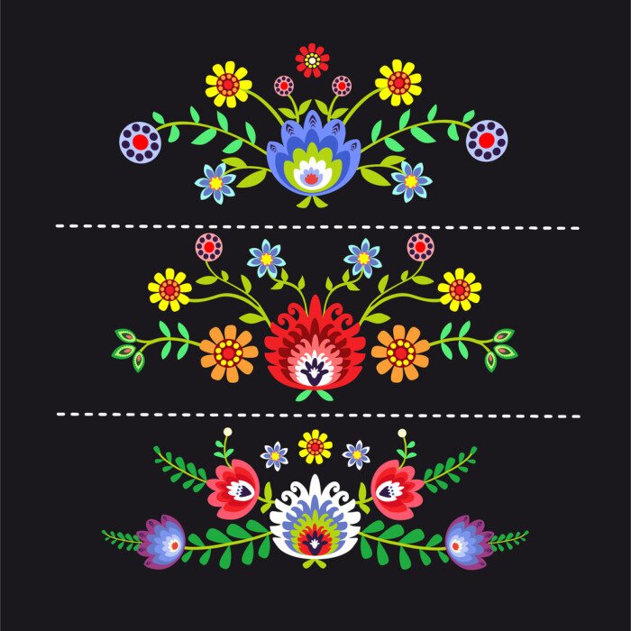 Sticker Kwieciste Wzory Ludowe