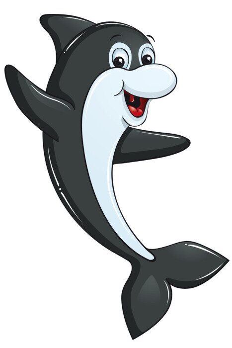 Sticker Lachender winkender Delfin