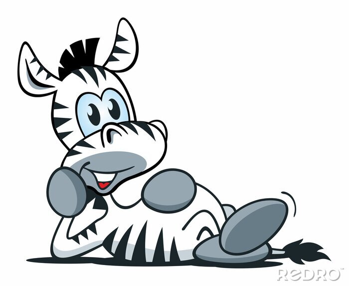 Sticker Lachendes und liegendes Zebra