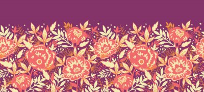 Sticker Lachsfarbene Blumen auf lila Hintergrund