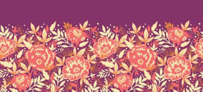 Sticker Lachsfarbene Blumen auf lila Hintergrund