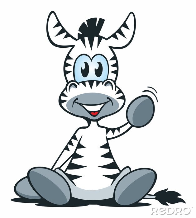 Sticker Lächeln eines sitzenden Zebras