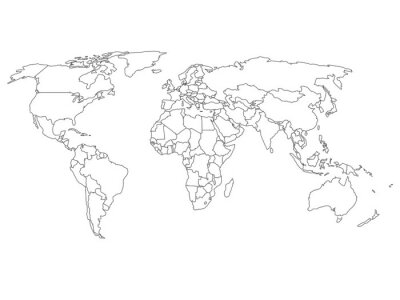 Ländergrenzen auf der Weltkarte