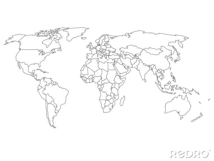 Sticker Ländergrenzen auf der Weltkarte
