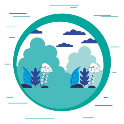 Sticker landscape nature plants foliage sticker