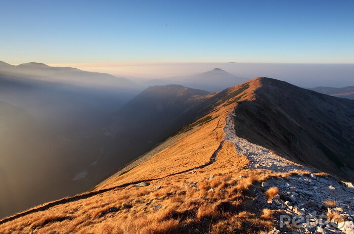 Sticker Landschaft Berggipfel