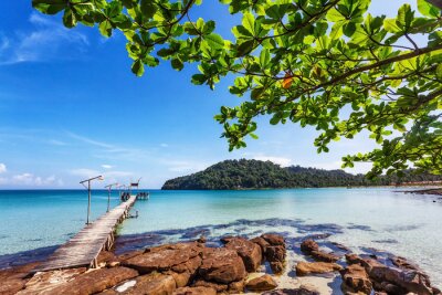 Landschaft mit einem Holzsteg