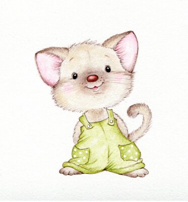 Sticker Latzhose Kätzchen