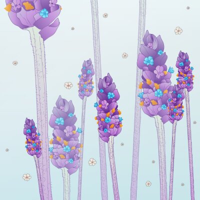 Sticker Lavendel auf einer märchenhaften Darstellung