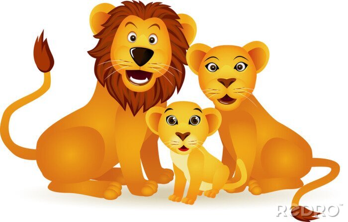 Sticker Lion Familie