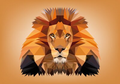 Sticker Löwenkopf geometrische Körper