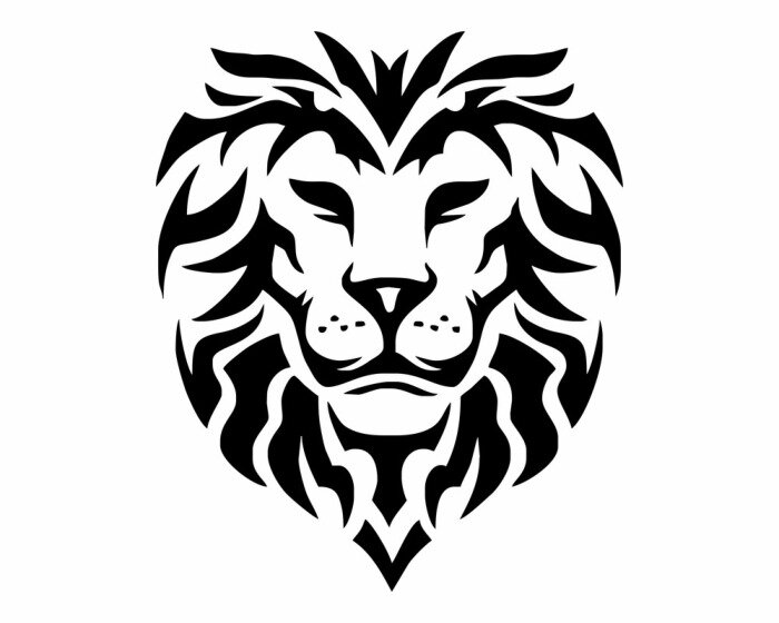 Sticker Löwenkopf unregelmäßige Linien
