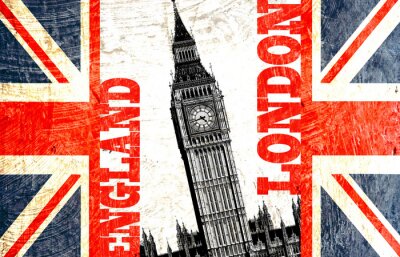 London Big Ben auf der Flagge