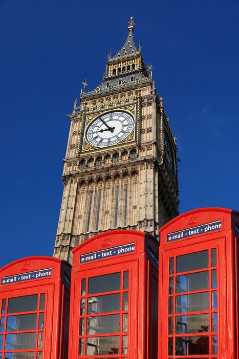 Sticker London Big Ben und Telefonzellen