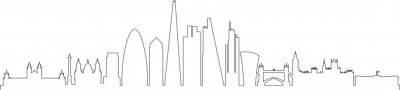 Sticker LONDON City Skyline Silhouette Cityscape Vector