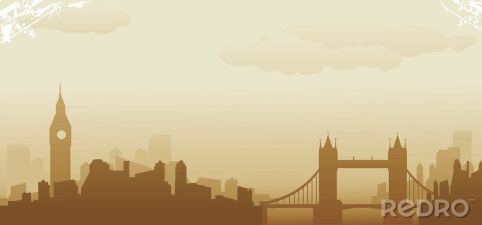 Sticker London in Sepia