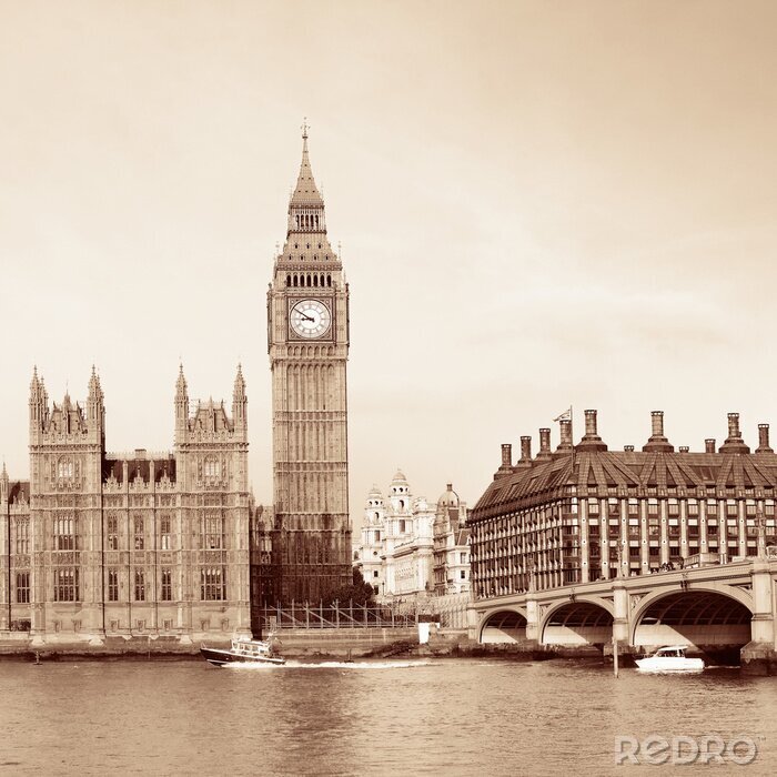 Sticker London Skyline in Sepia