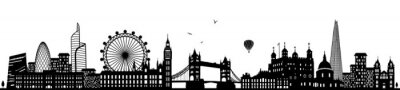 Sticker London Skyline schwarz