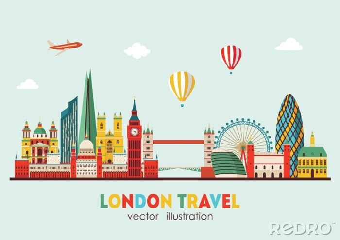 Sticker London Skyline Zusammenfassung. Vektor-Illustration - Stock Vektor