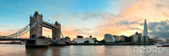 Sticker London Tower Bridge Panoramablick