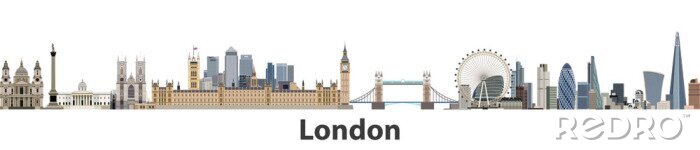 Sticker London-Vektor-Skyline der Stadt