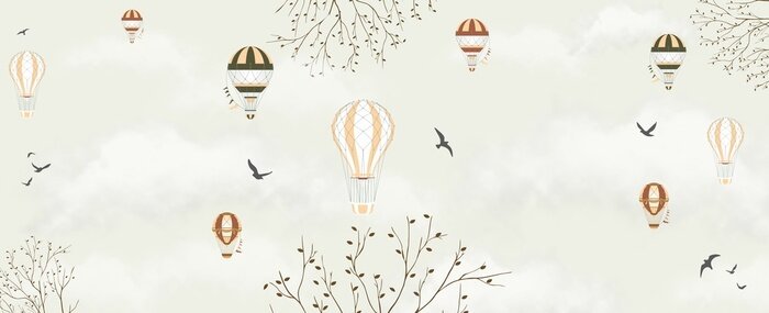 Sticker Luftballons am Herbsthimmel