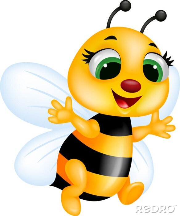 Sticker Lustige Bienen-Karikatur
