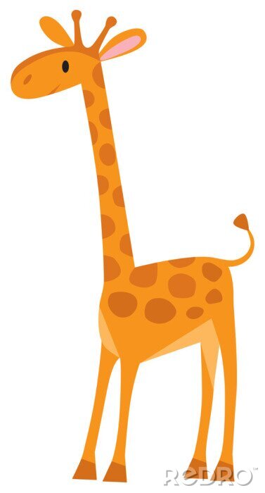 Sticker Lustige Cartoon-Giraffe