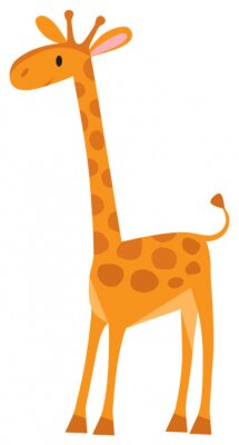 Sticker Lustige Cartoon-Giraffe