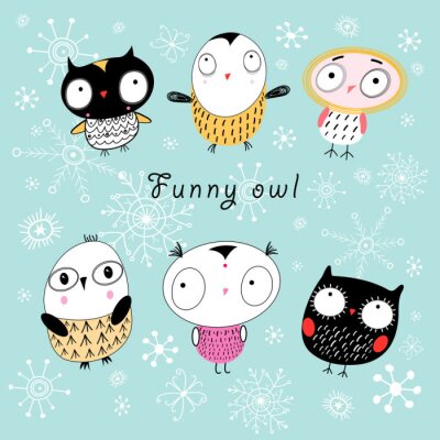 Sticker lustige Eule