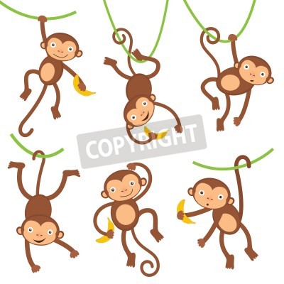 Sticker Lustige kleine Affen