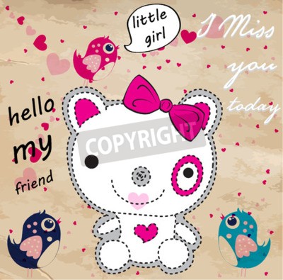 Sticker Lustige Tiervektorillustration