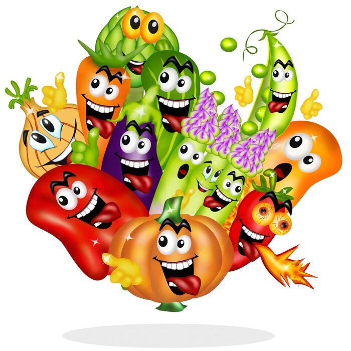 Sticker Lustiges Gemüse bunte Grafik