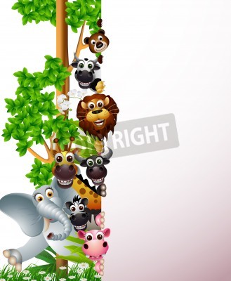 Sticker lustiges Tier mit leerem Zeichen