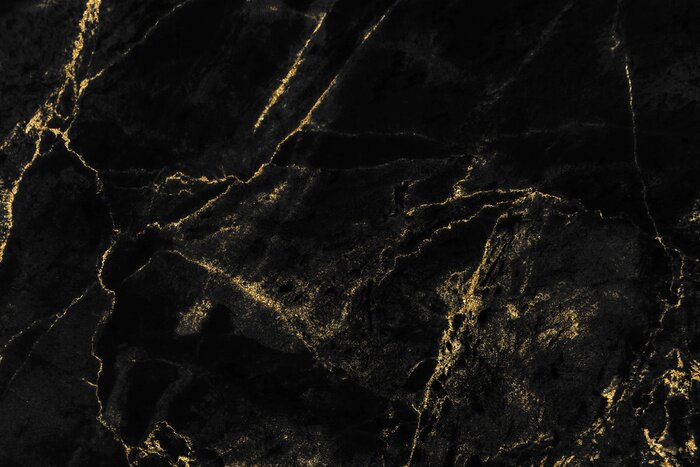 Sticker Luxuriöser gelbschwarzer Marmor