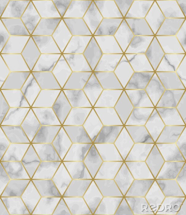 Sticker Luxury Marble Mosaic Star Tile Seamless Pattern