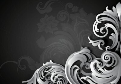 Sticker Luxus floral grunge background