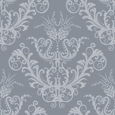 Sticker Luxus Silber floralen Vintage Tapete