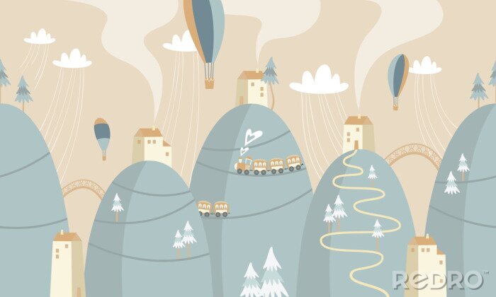 Sticker Märchenhafte Landschaft für Kinder