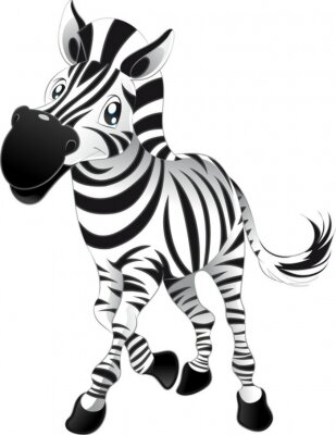 Sticker Märchenzebra auf weißem Hintergrund