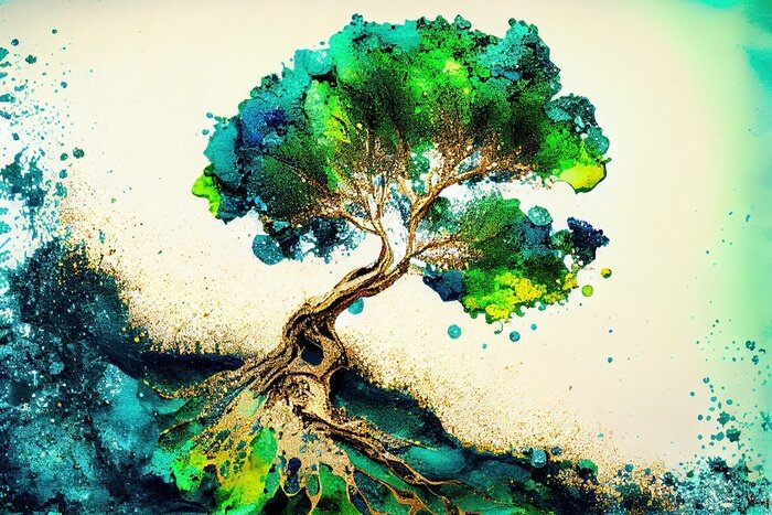 Sticker Magischer goldener Baum