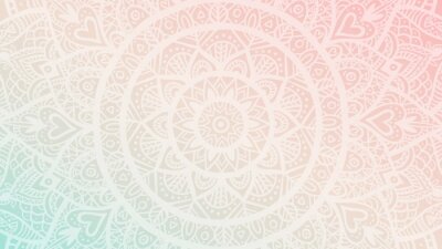 Sticker Mandala auf pastellfarbenem Hintergrund