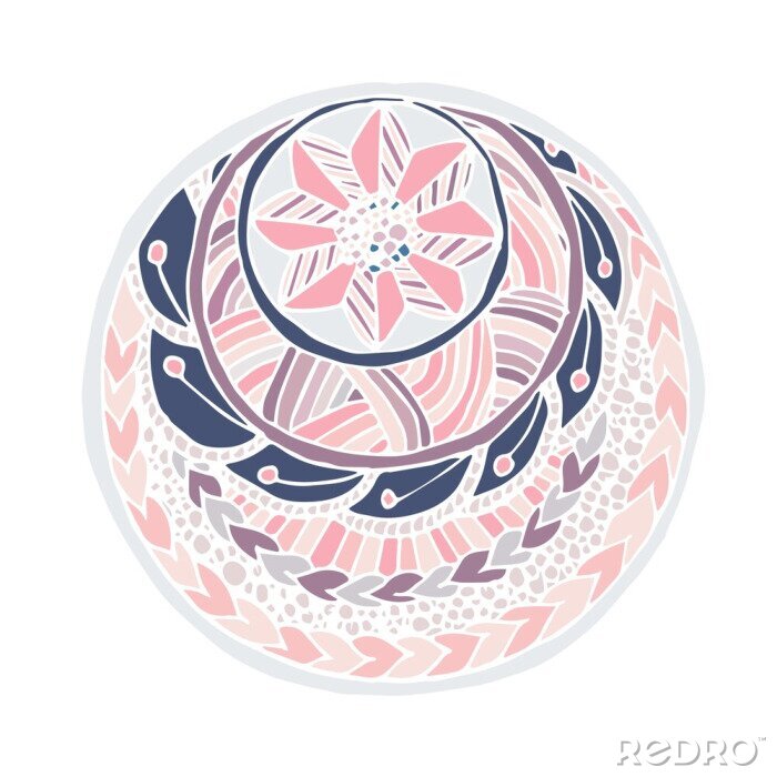 Sticker Mandala. Colorful hand drawn doodle art design element stock vector illustration for sticker, for web, for print
