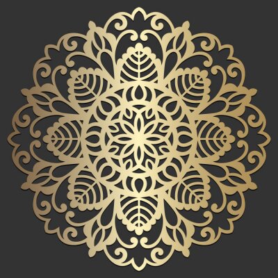 Sticker Mandala flower beautiful vector vintage decorative element oriental illustration. laser cut coaster design.