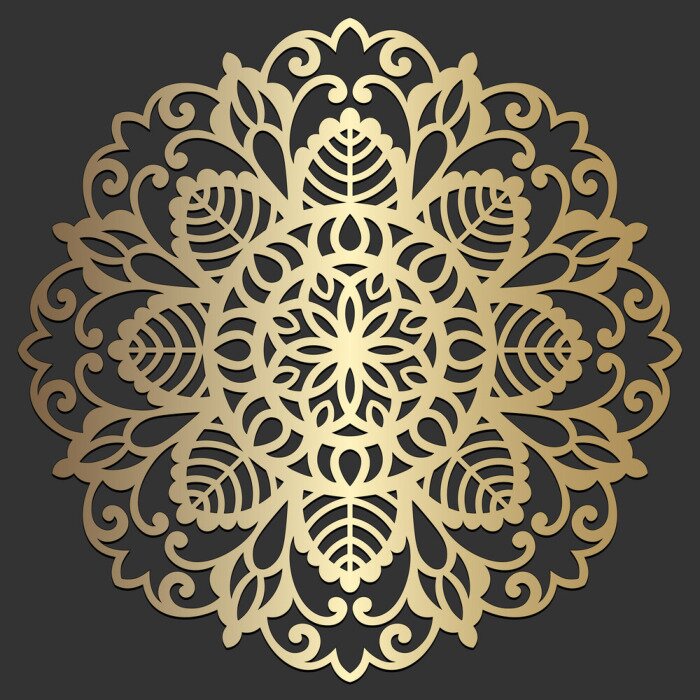 Sticker Mandala flower beautiful vector vintage decorative element oriental illustration. laser cut coaster design.