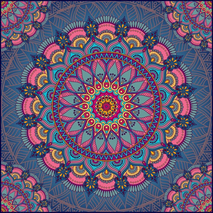 Sticker Mandala in bunten Farben