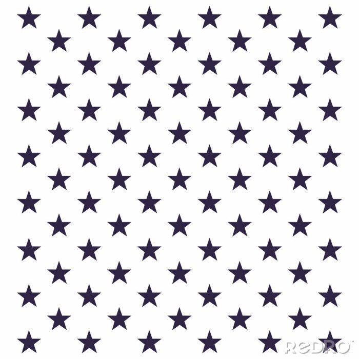 Sticker Marineblaue fünfzackige Sterne auf weißem Hintergrund